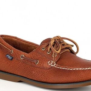 Polo by Ralph Lauren Tan Leather Brienne Boat Shoes